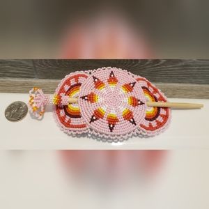 XL Native American Style Beaded Barrette